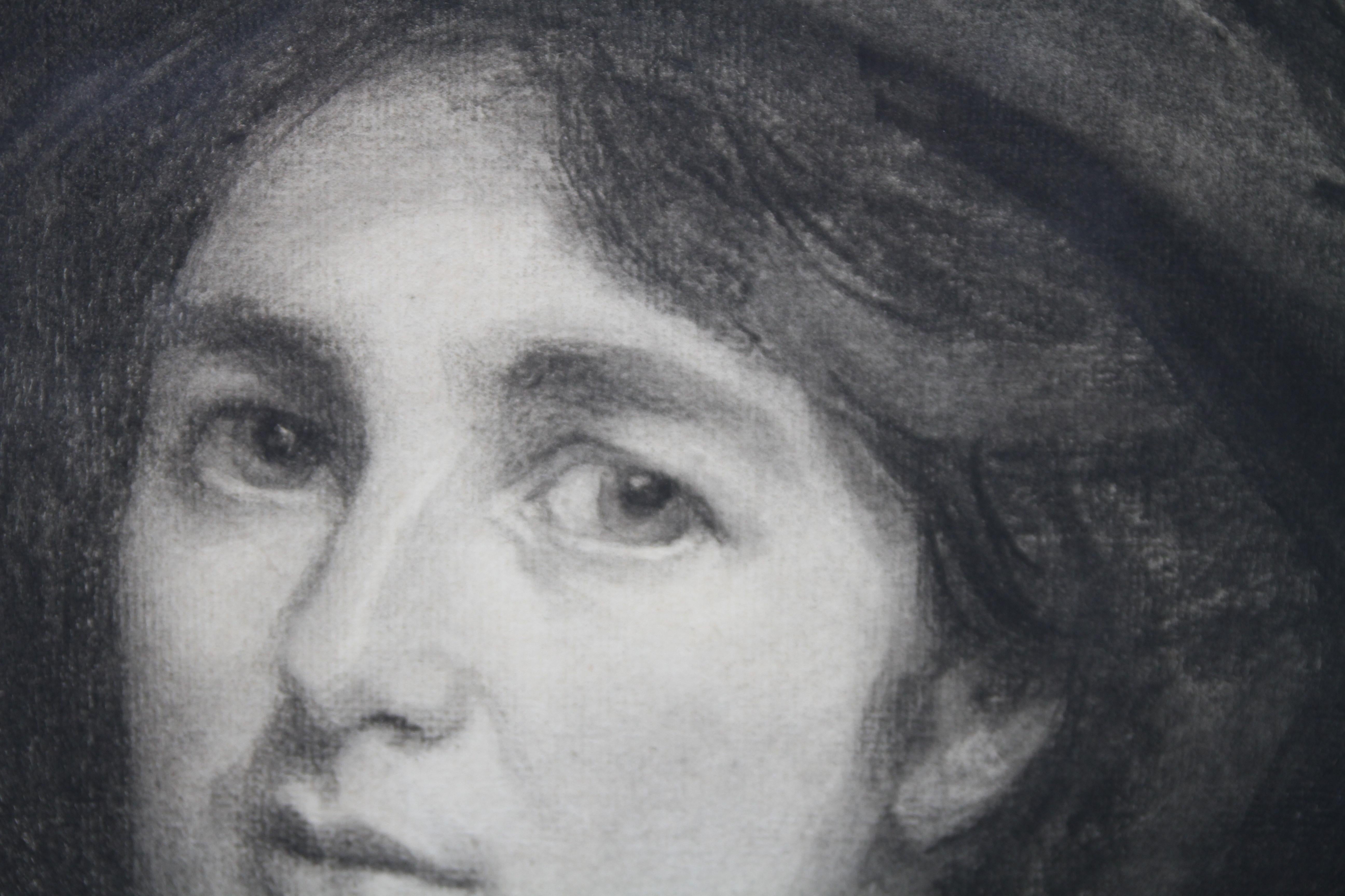 Porträt von Decima Moore – Schauspielerin und Suffragette, edwardianische Zeichnung einer Künstlerin im Angebot 2