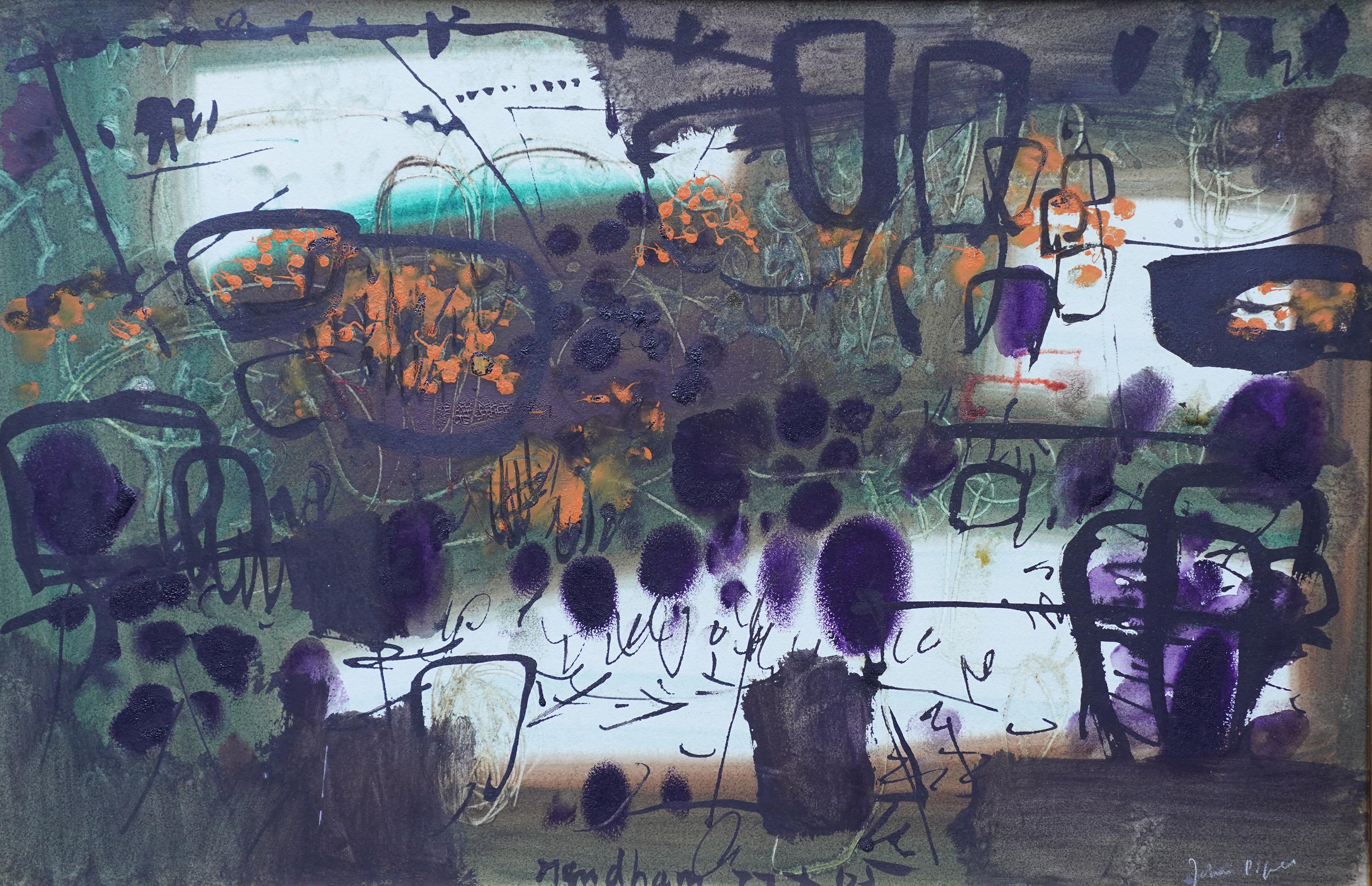 Abstract Landscape - Mendham Suffolk 1965 - British Abstract landscape painting - Art by John Piper