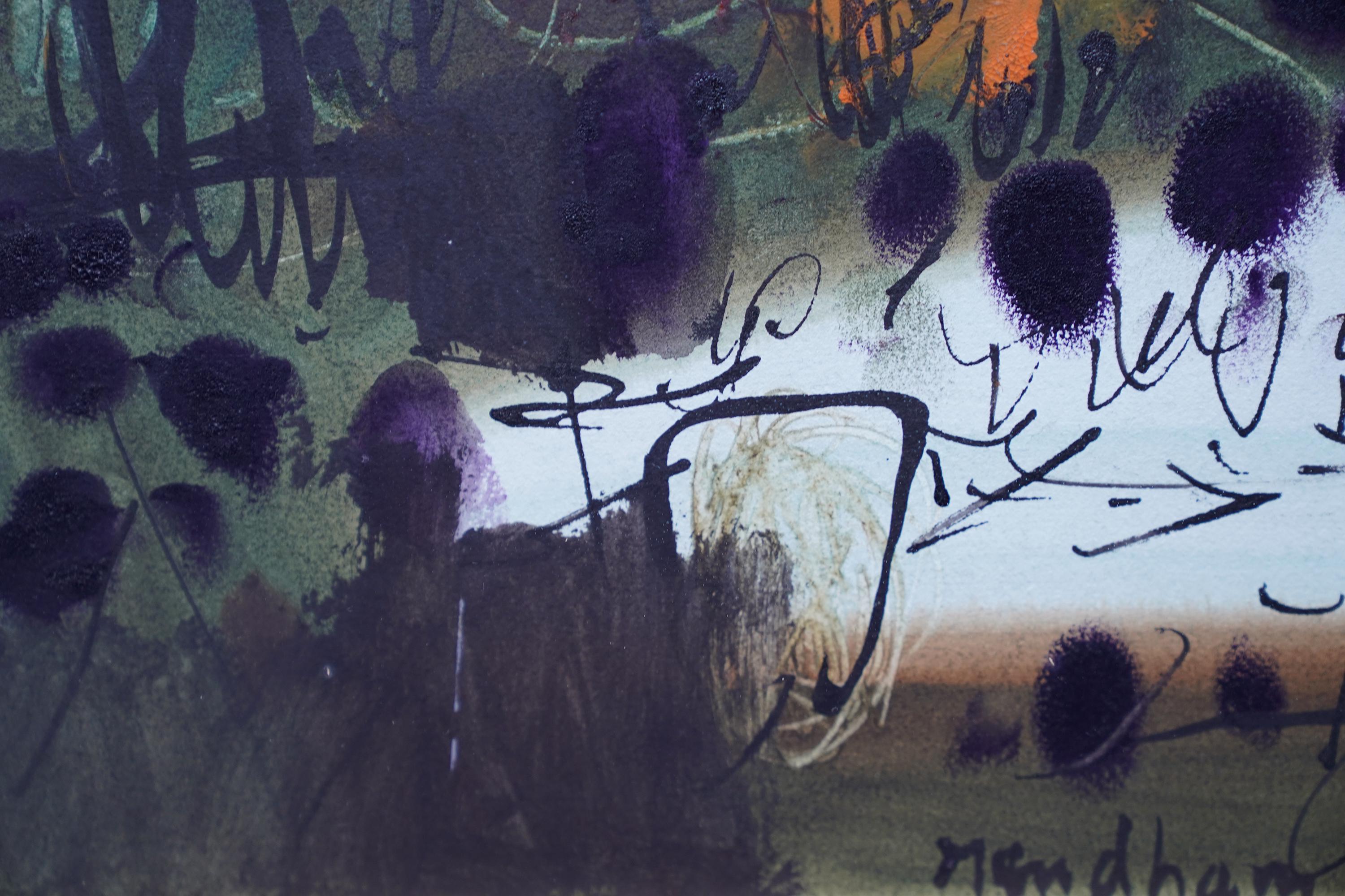 Abstract Landscape - Mendham Suffolk 1965 - British Abstract landscape painting For Sale 1