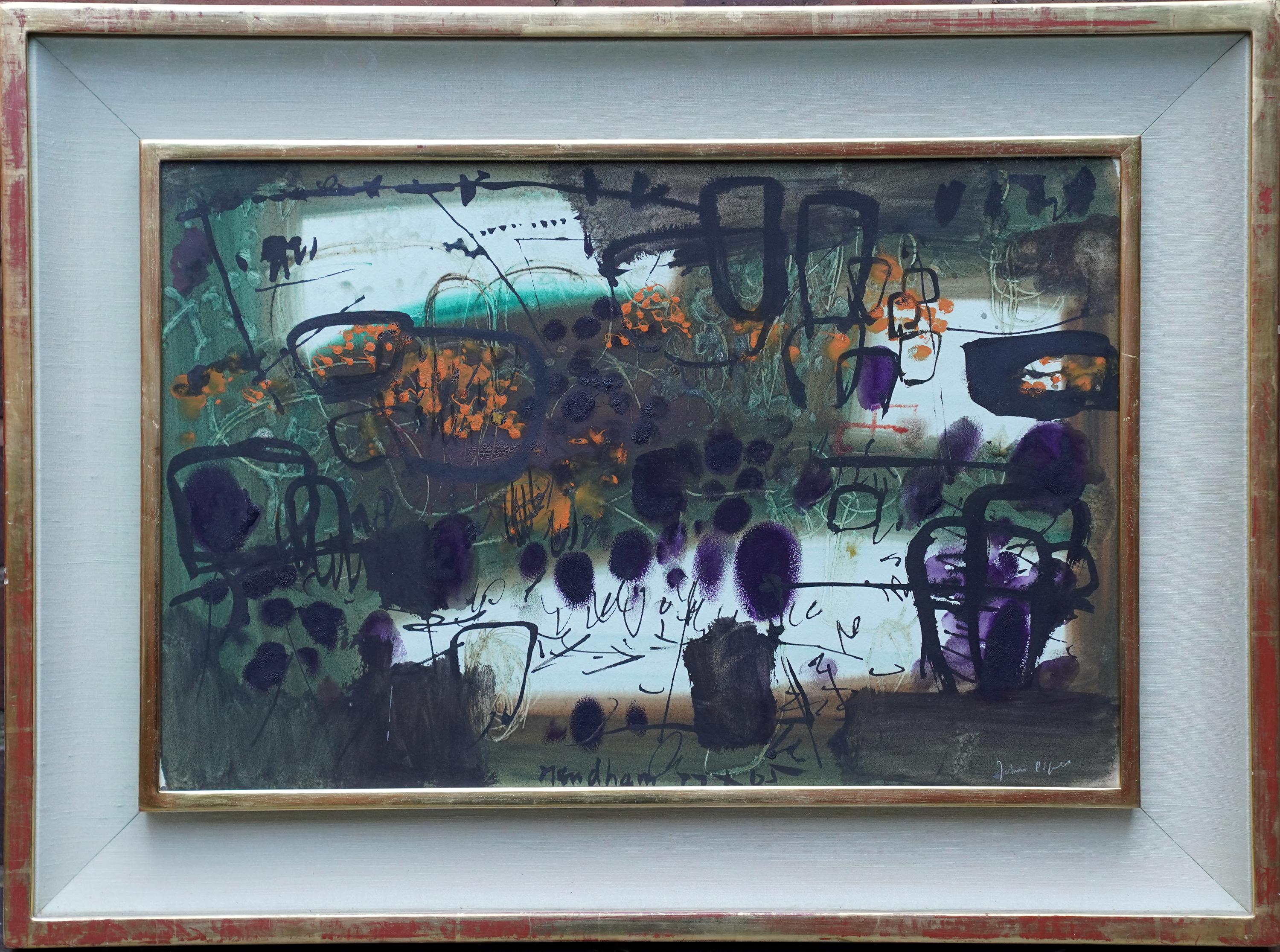 Paysage abstrait - Mendham Suffolk 1965 - Peinture de paysage abstrait britannique en vente 8