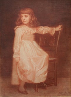 Porträt von Elaine Blunt – britische präraffaelitische Kreidezeichnung aus dem 19. Jahrhundert