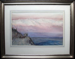 Andes Mountains - French 19thC Post Impressionist art Peru mountainous landscape