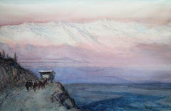 Andes Mountains - French 19thC Post Impressionist art Peru mountainous landscape