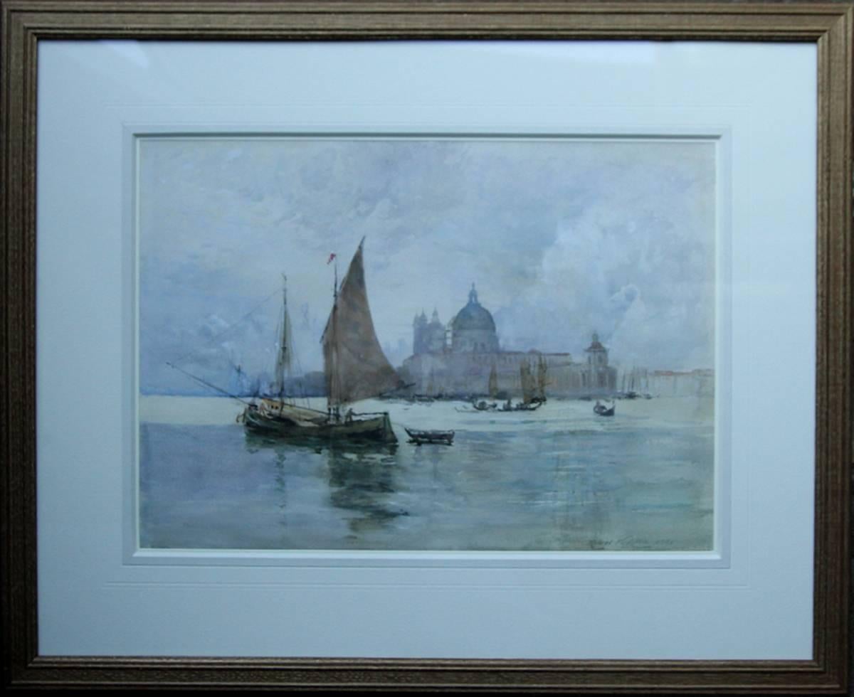 Venise - Art écossais du 19ème siècle - Paysage marin de la lagune - Palais de Dodges Italie