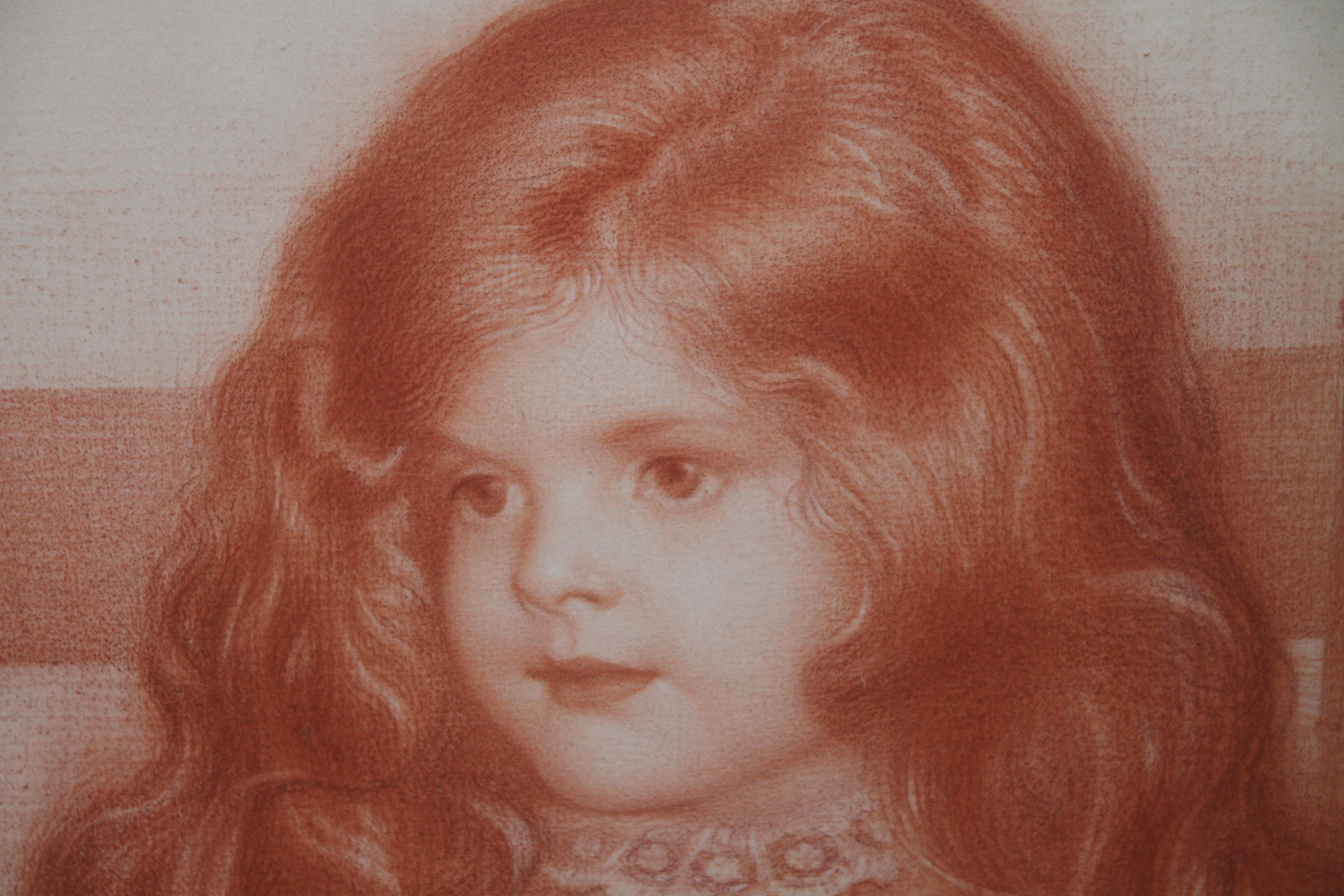 Porträt von Mildred – britisches viktorianisches, präraffaelitisches, sitzendes junges Mädchen im Angebot 1