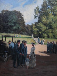 The Visit - Scottish Impressionist WW1 art oil painting Scotland female artist