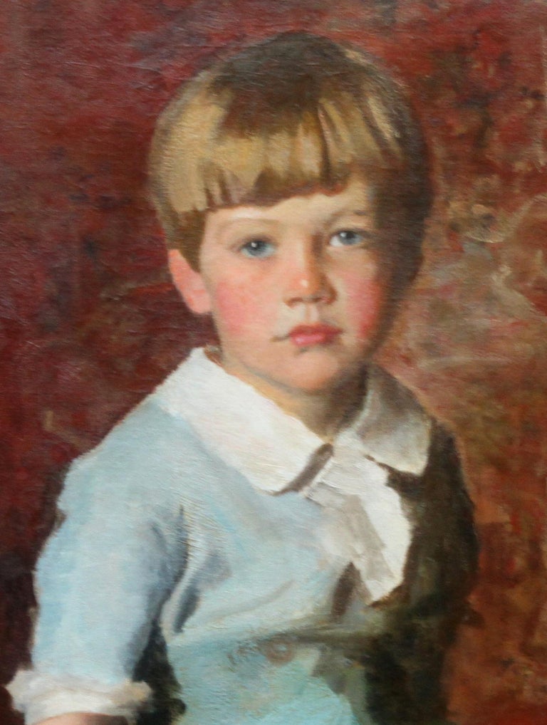 Harrington Mann Portrait of a Young Boy in Blue Scottish Glasgow