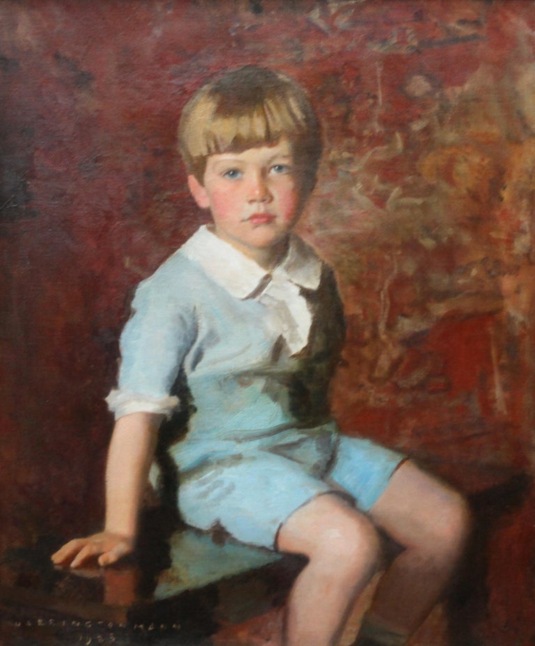 Harrington Mann Portrait of a Young Boy in Blue Scottish Glasgow
