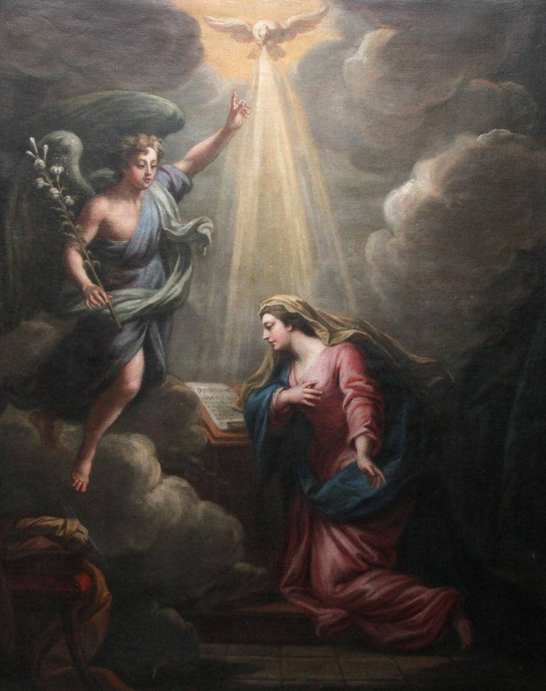 Guercino (circle) The Annunciation Italian 17thC art Old Master