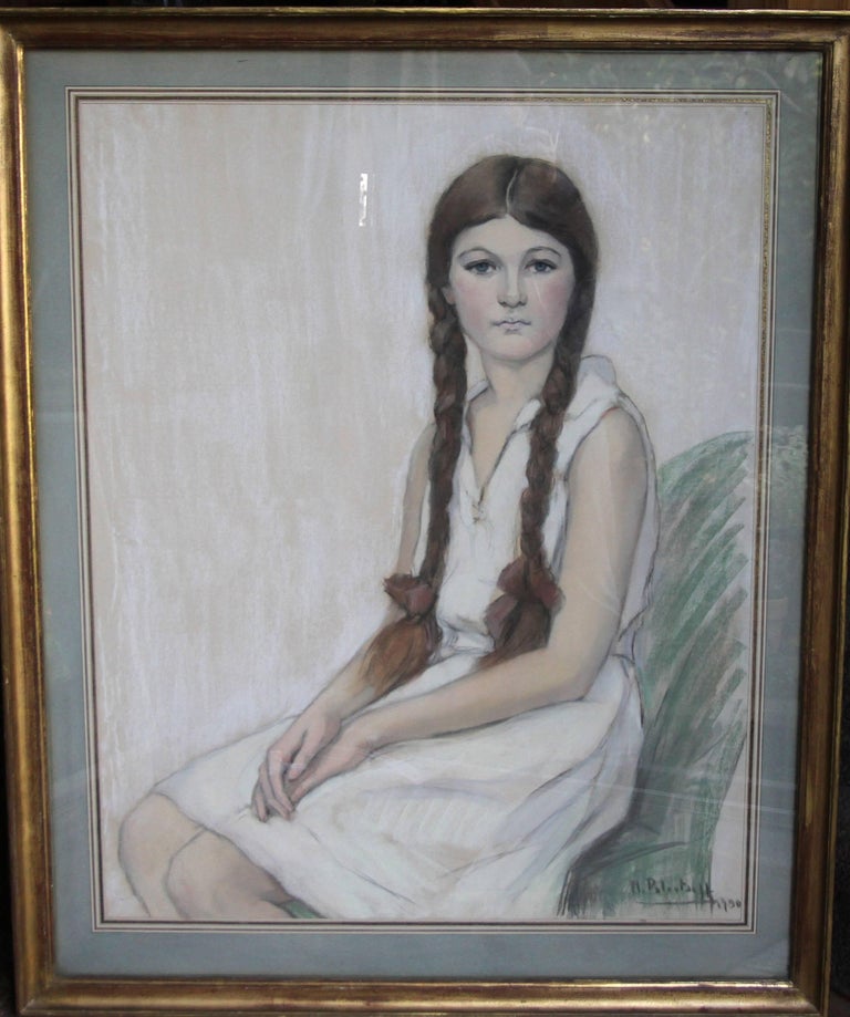 Irene Chisan Denbigh - Russian Art Deco female portrait drawing female artist 1
