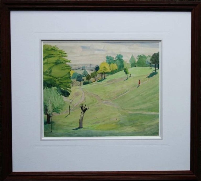 Hampstead from Parliament Hill - 30's landscape Irish artist London parklands 1