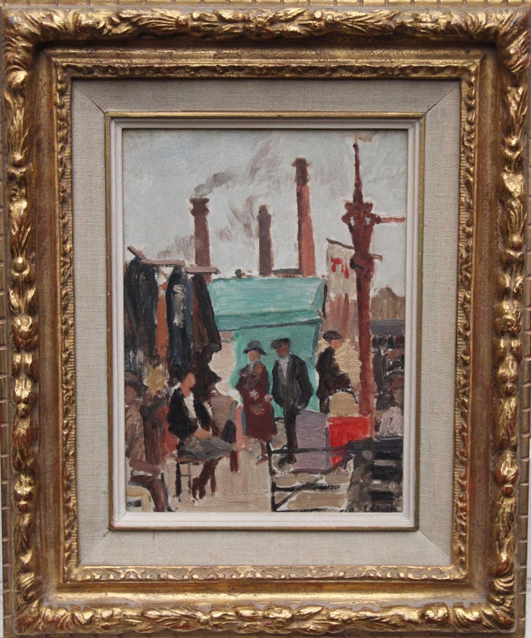 Caledonian Market Islington London - British Impressionist art 30's oil painting 1