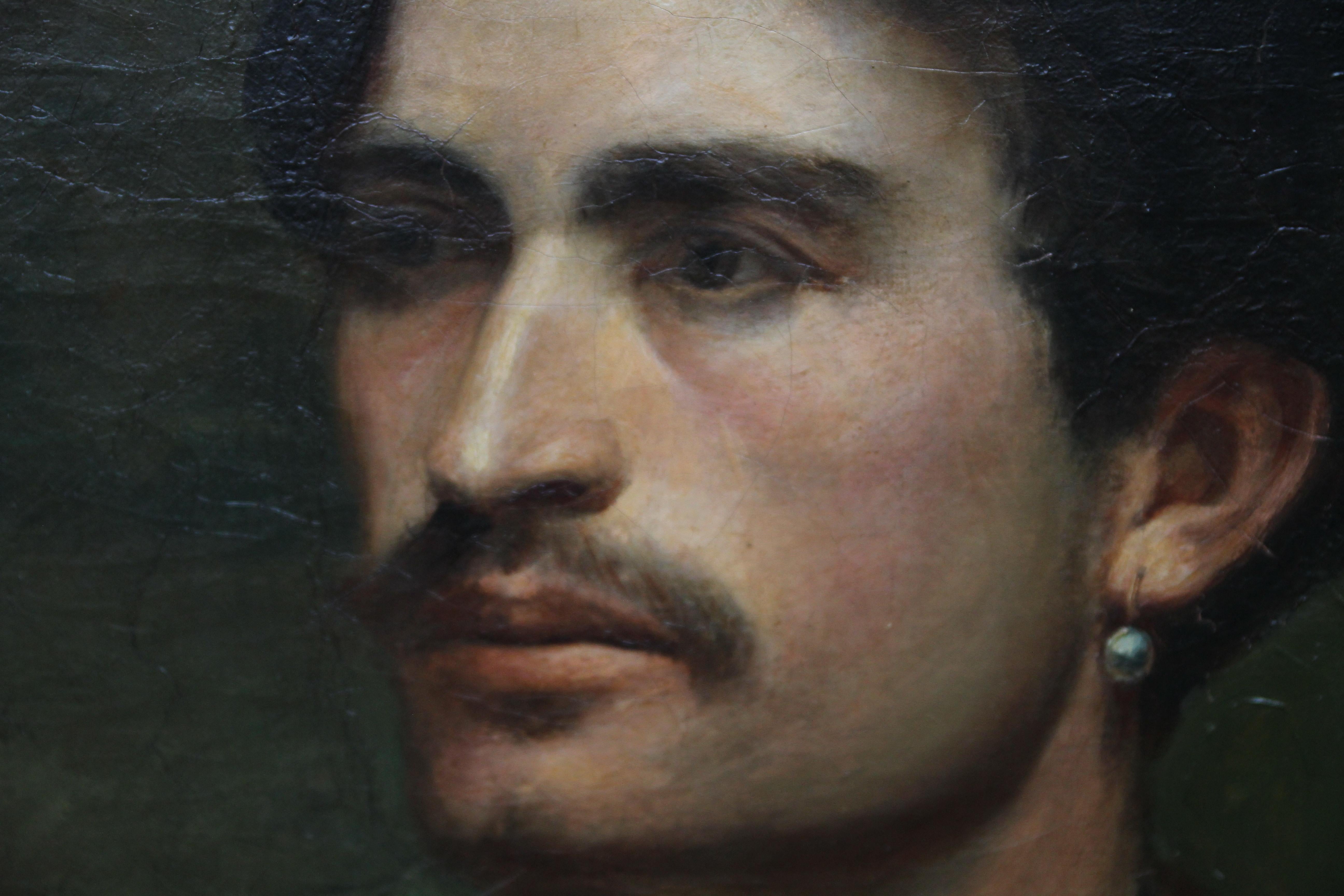 Portrait of a Cavalier - Scottish Victorian Realist 1860 portrait oil painting 1