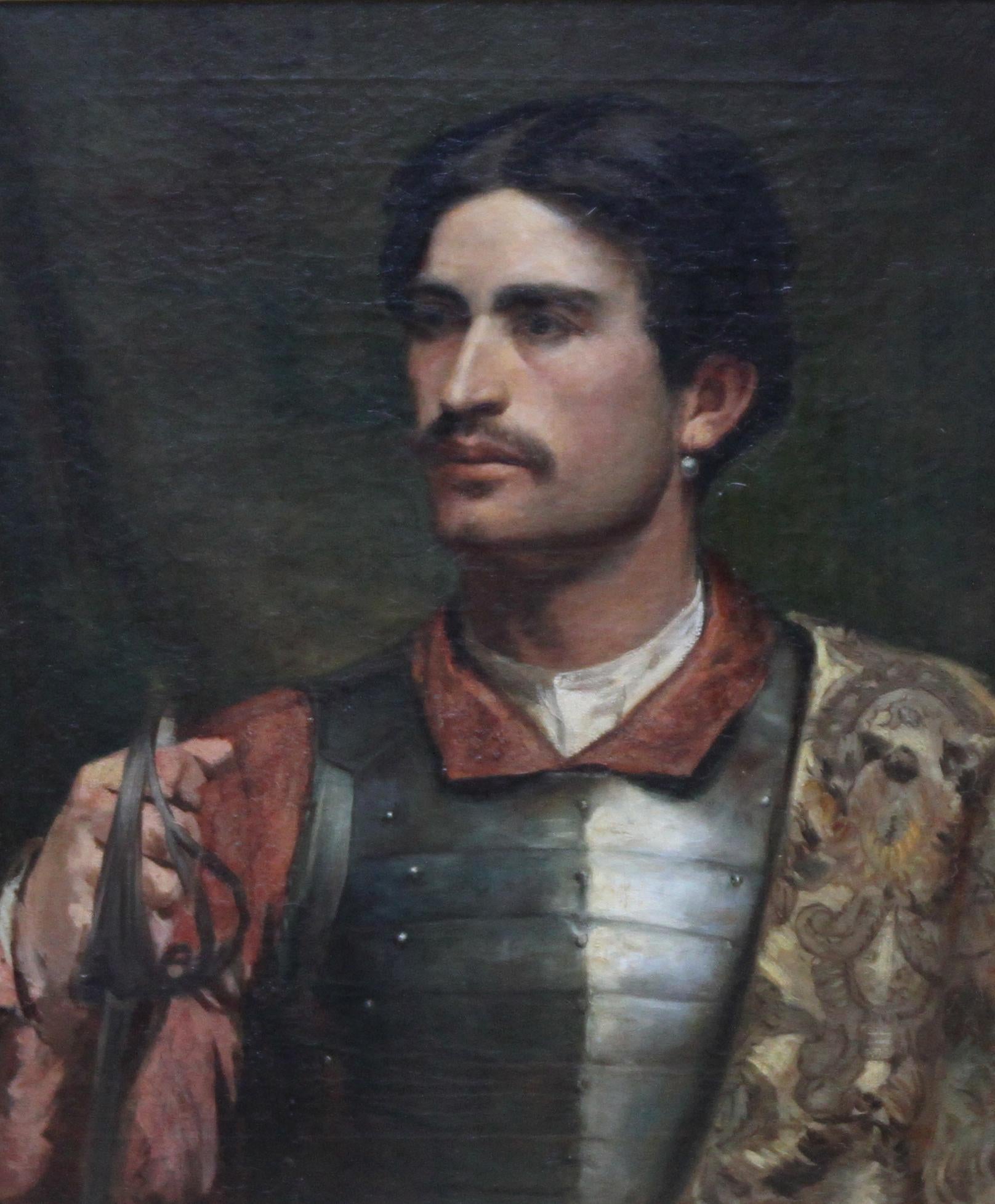 Portrait of a Cavalier - Scottish Victorian Realist 1860 portrait oil painting 4