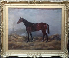 Antique Honeys - Race Horse - British 20th century art horse portrait oil painting 