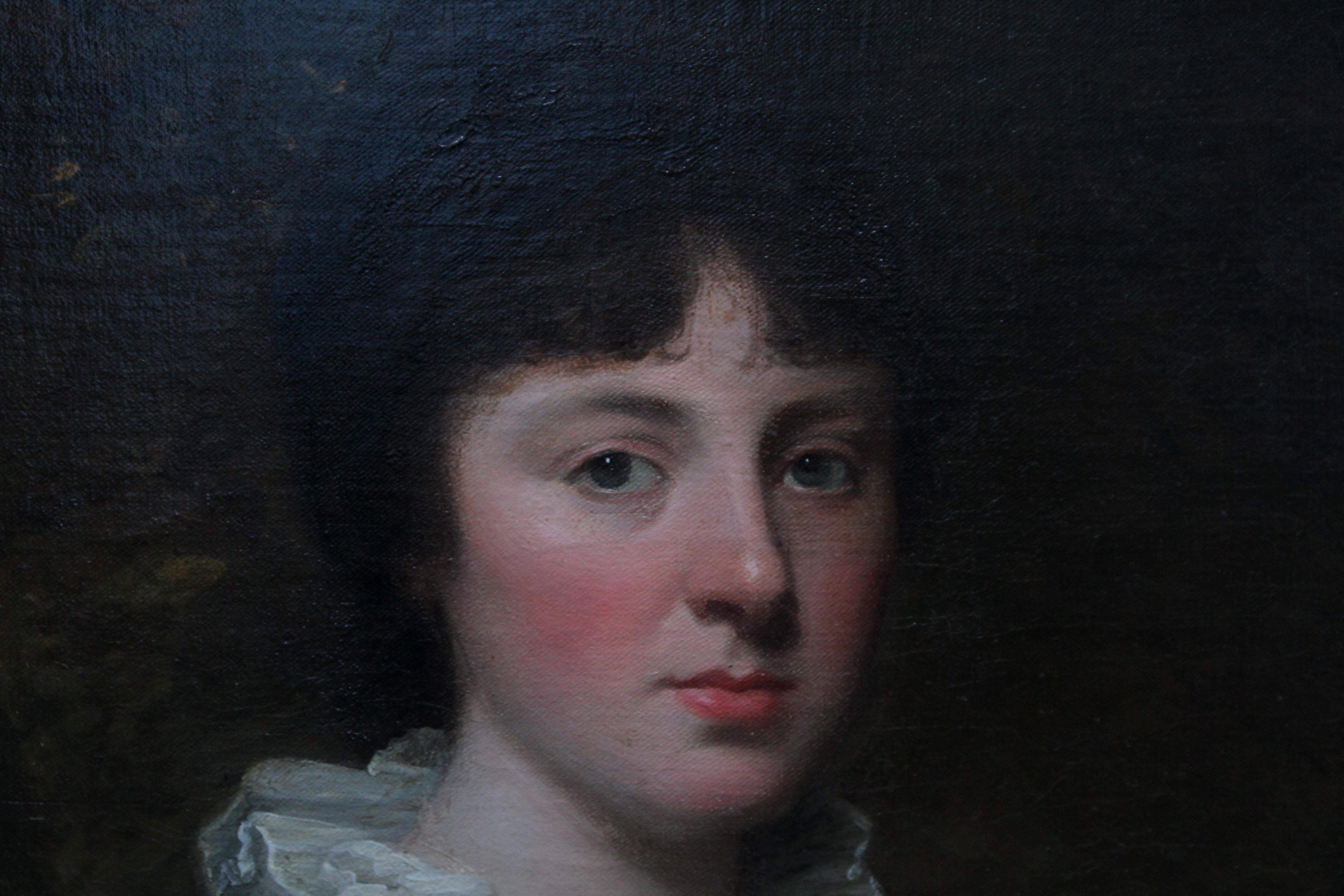 Portrait of Margaret Parker - British 18th century art Old Master oil painting - Old Masters Painting by Attributed to Henry Raeburn 