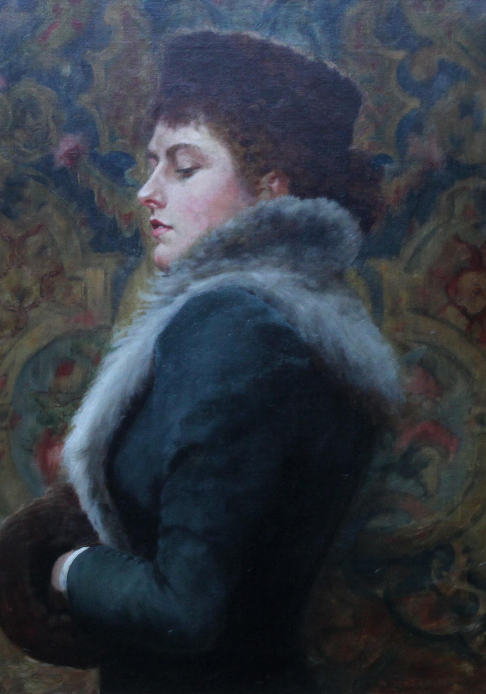 Portrait of Nora Palairet - British Victorian Pre-Raphaelite art oil painting 4