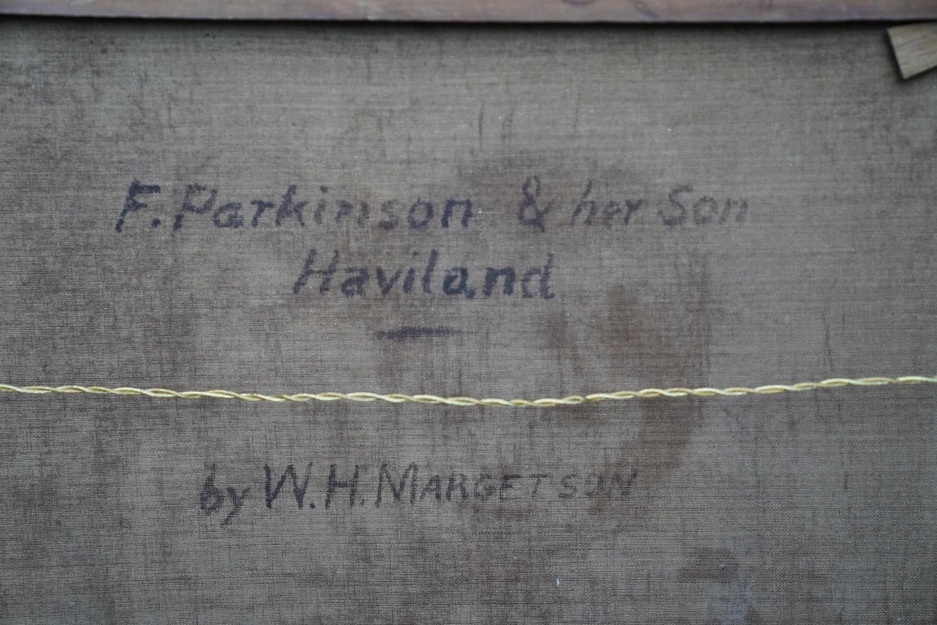 Portrait of Florence Parkinson and son Haviland - British Victorian oil painting 1