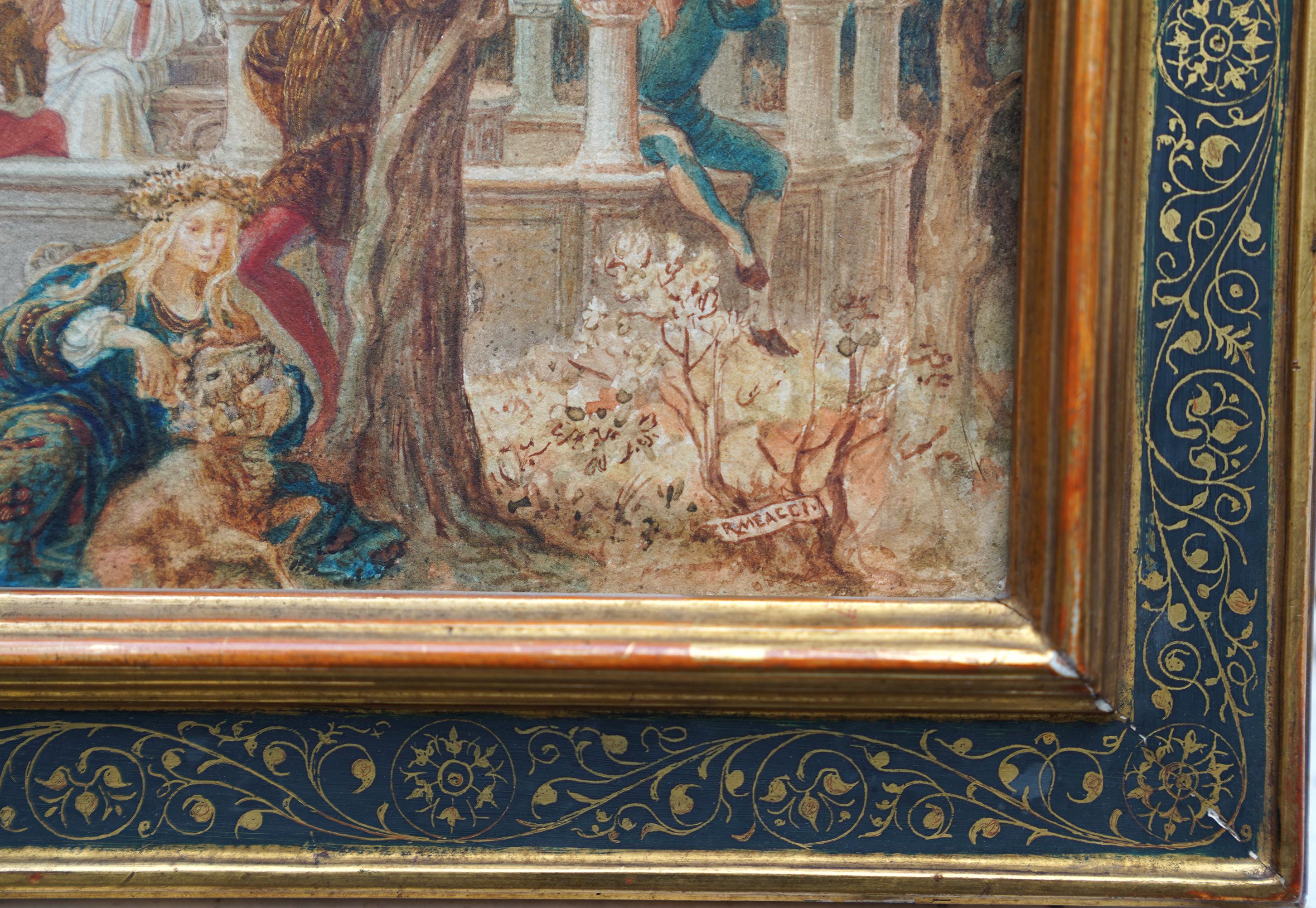 Florentine Garden - Italian Victorian Pre-Raphaelite art landscape painting 3