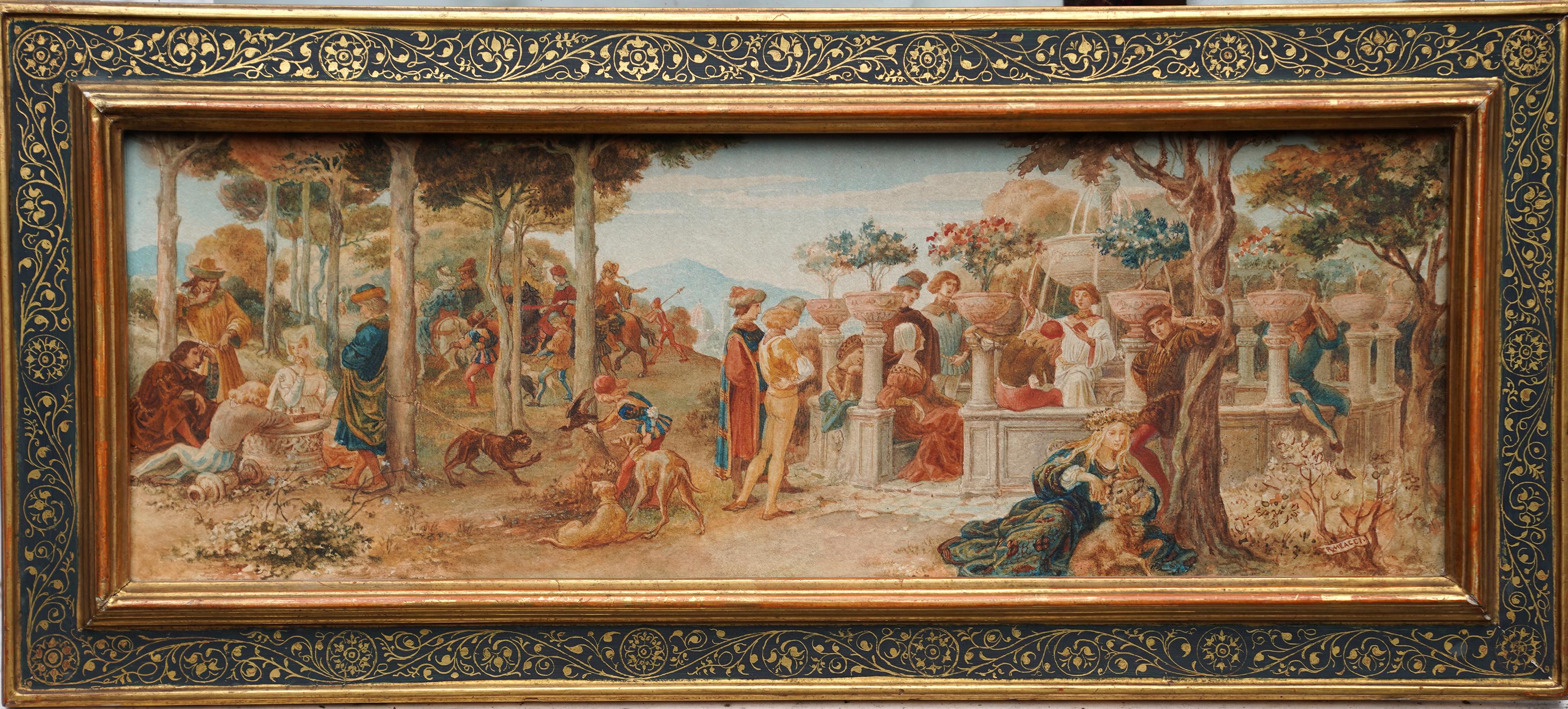 Florentine Garden - Italian Victorian Pre-Raphaelite art landscape painting 5