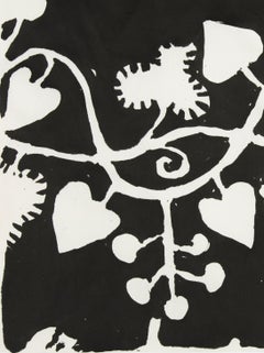 Elisabeth Kley's Men with Grapes Black and White Silkscreen Print