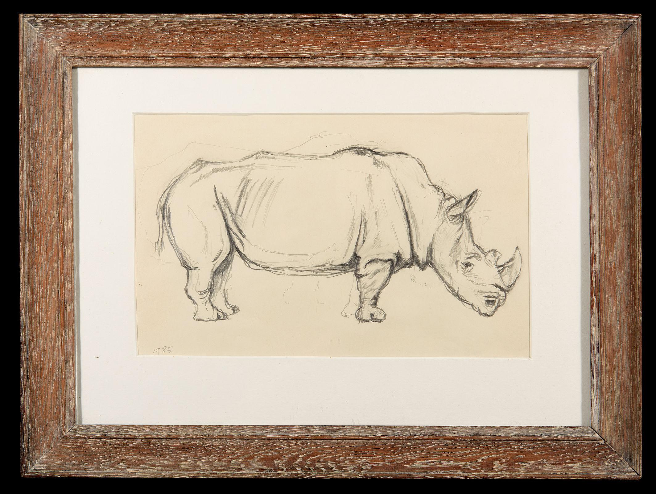 Nigel Boonham Animal Art - Rhinoceros, 1985