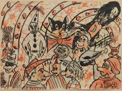 Carnival Sketch by Bruno Locci Italian 20th Century Painter 1937-2010