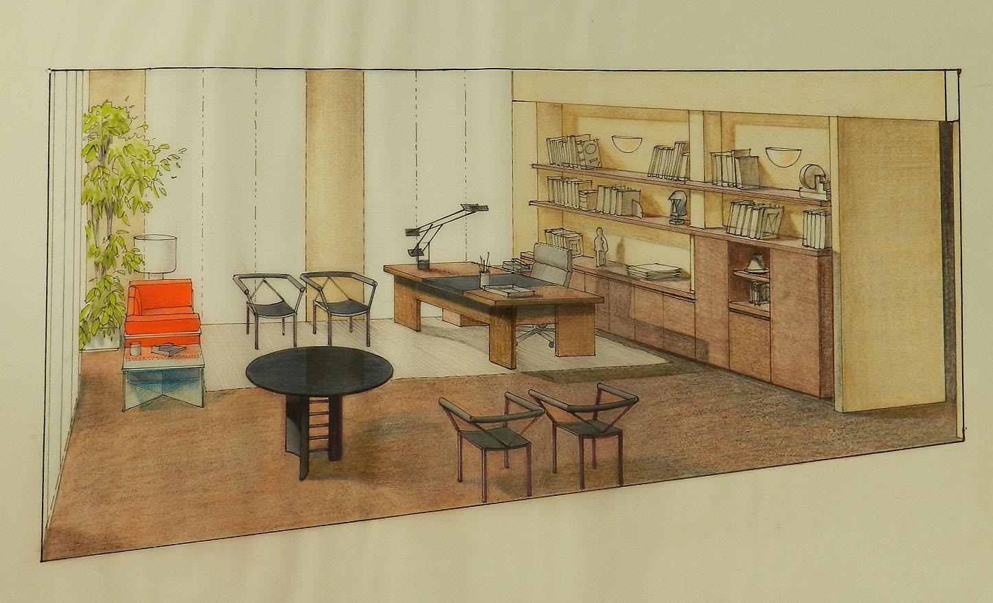 Interior original de Renato Magri arquitecto y diseñador (sin sellador)
Procedencia del patrimonio del diseñador y arquitecto italiano Renato Magri amigo y contemporáneo de Gian Carrozi y de Vico Magistretti arquitecto y diseñador
En buen estado