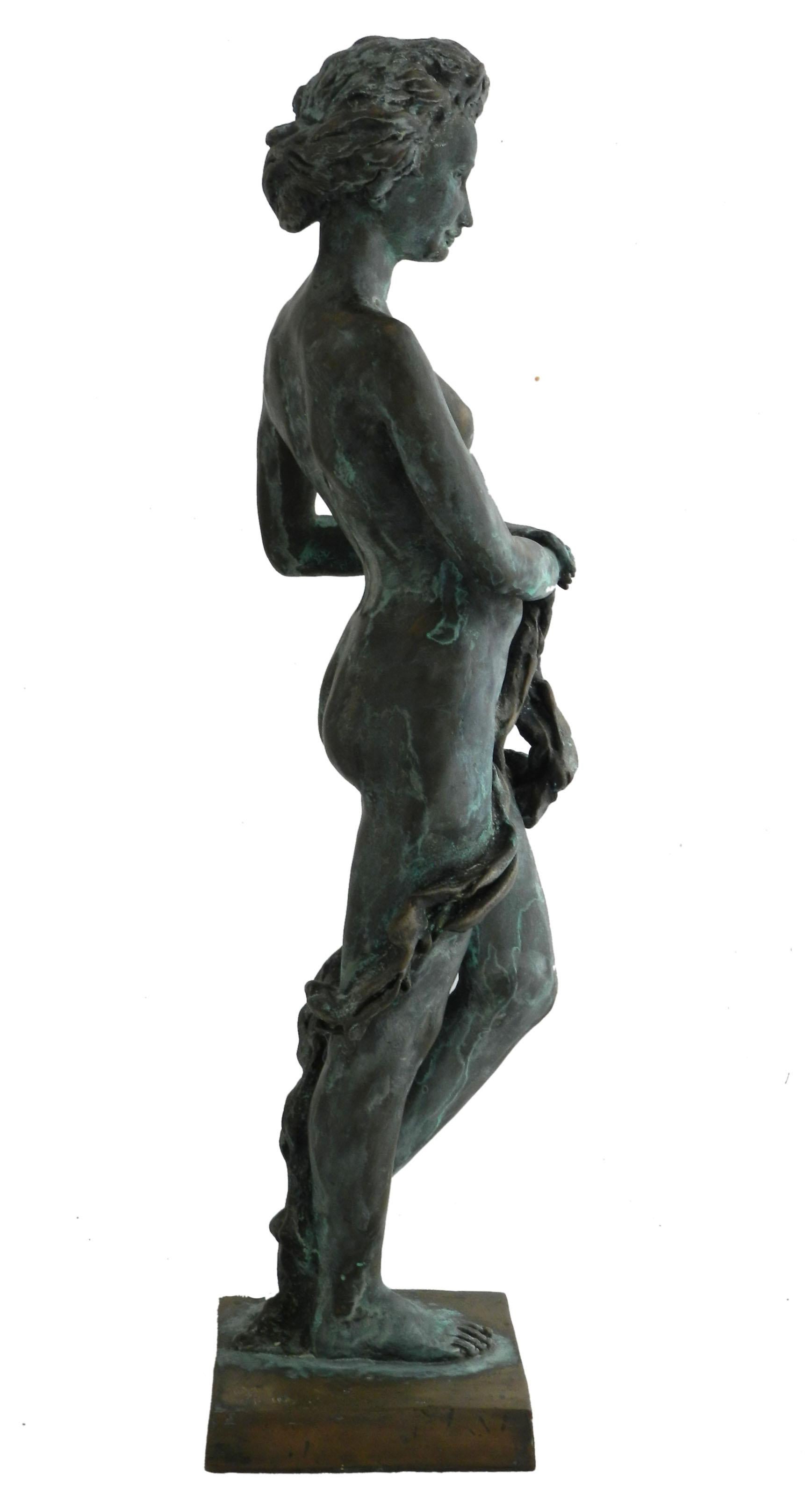 Naked Lady Statue by Ronald Moll Althea Cold Cast Bronze Sculpture 