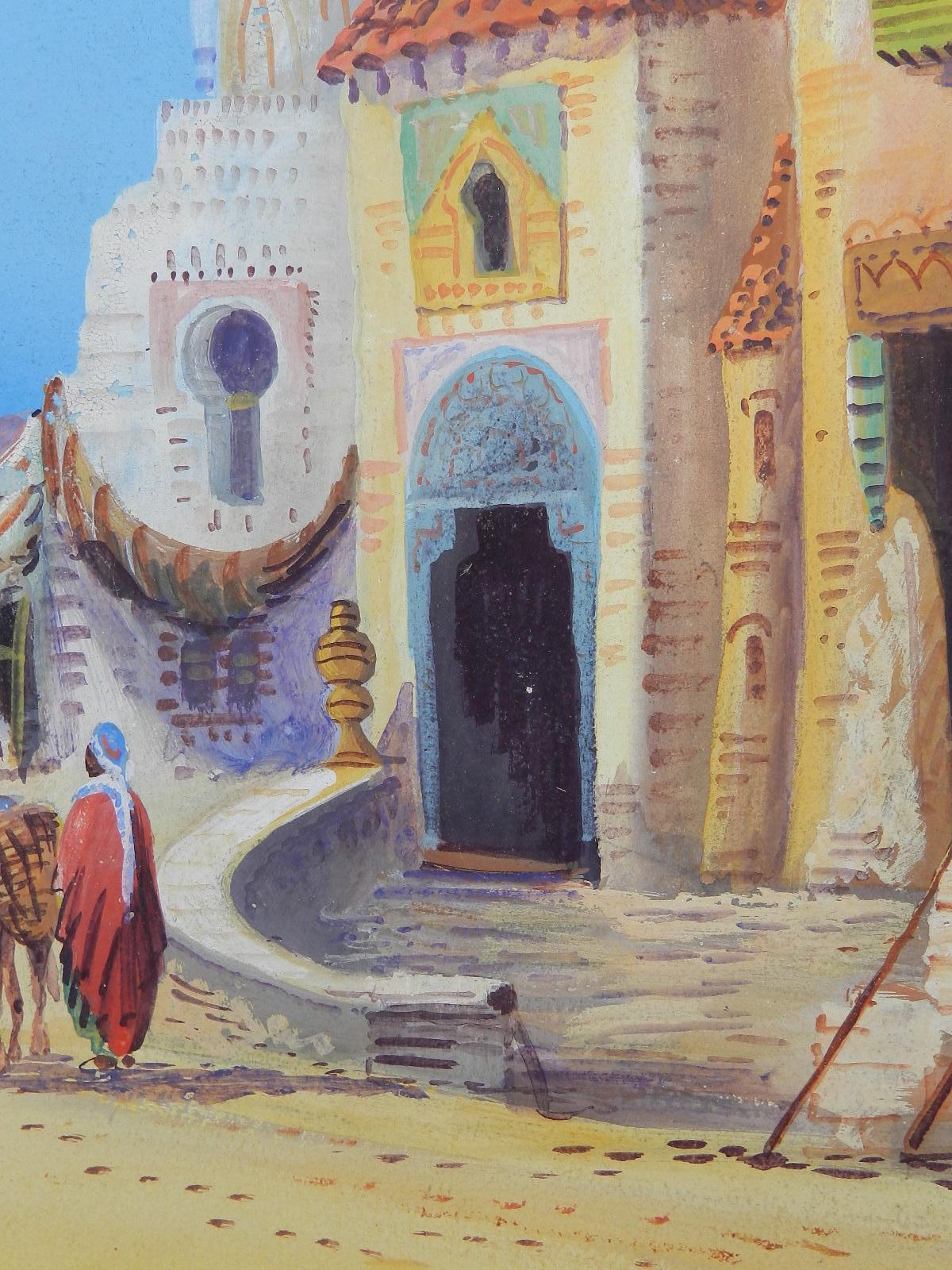 'On the Nile' Two Paintings by Eugene Gans Mid Century For Sale 6