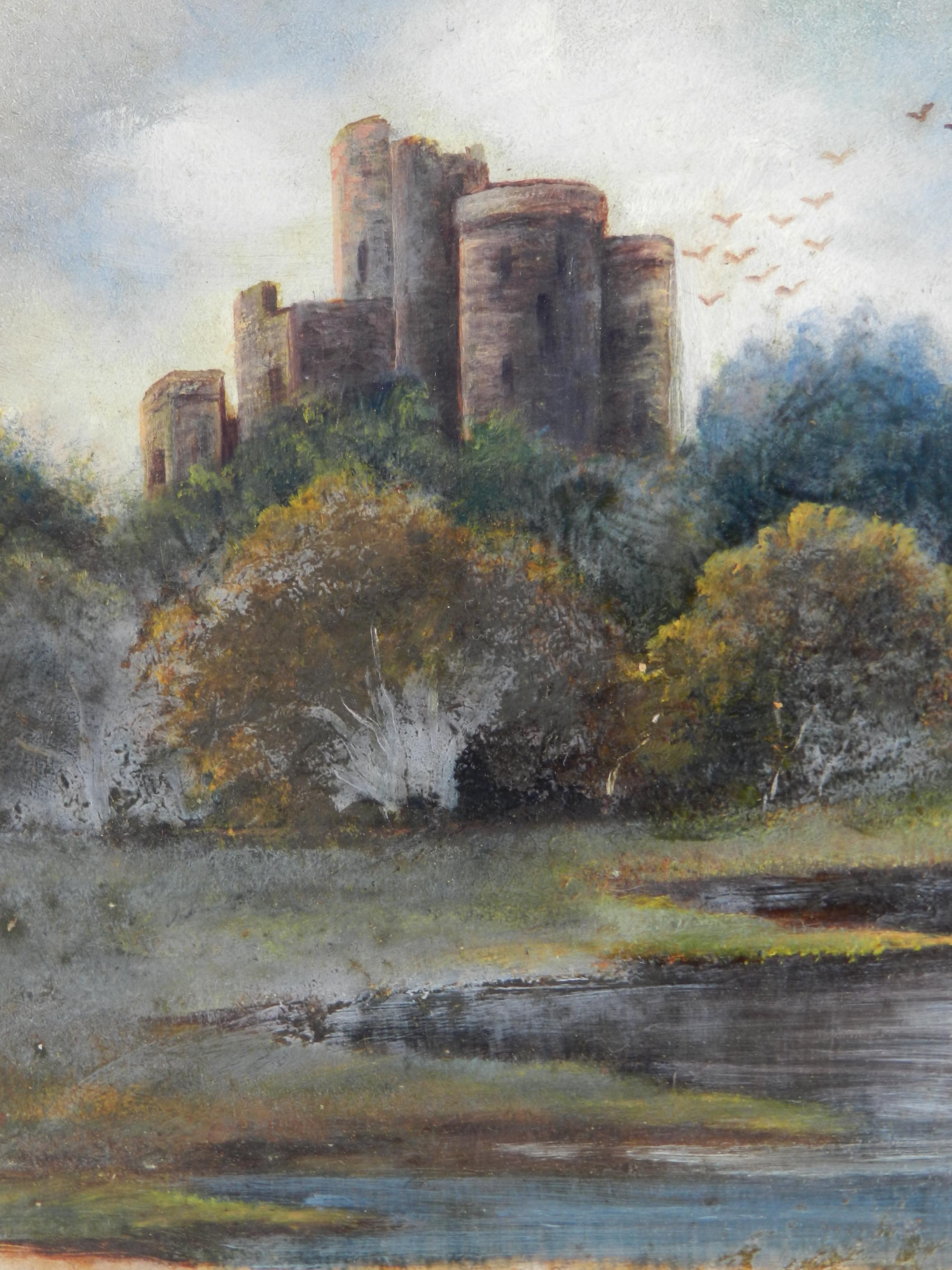 Castle Lake View Watercolour Painting early 20th Century - Other Art Style Art by Unknown