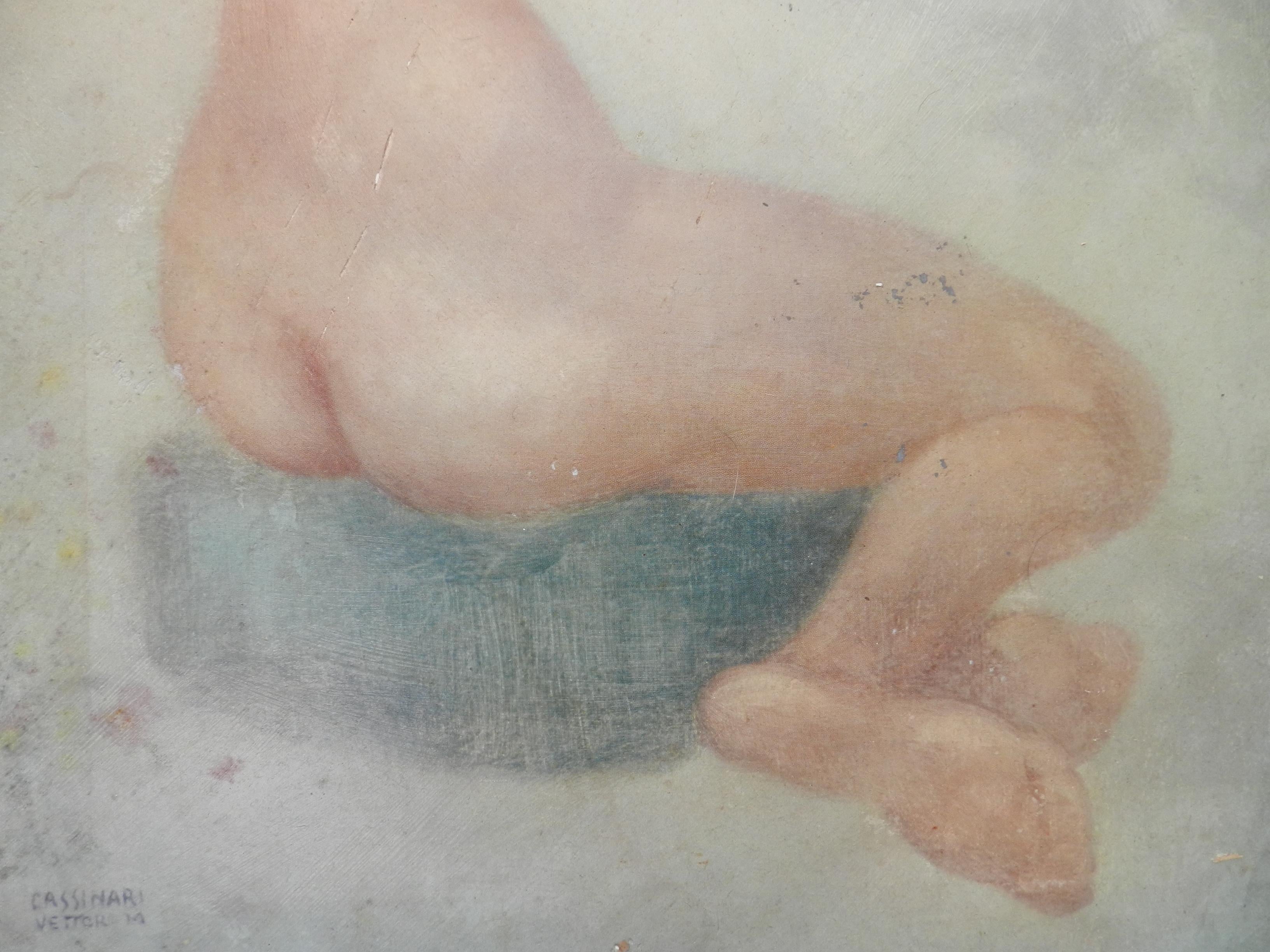 Nude Lady von Cassinari Vettor Lithographie, Mitte des Jahrhunderts (Grau), Figurative Print, von Cassinari Victor