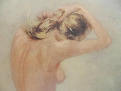 Lithographie représentant une femme nue par Cassinari Vettor, milieu du siècle dernier