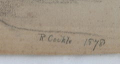Moose Charcoal Painting by Richard Cockle Lucas 1878 English Signed 19th Century