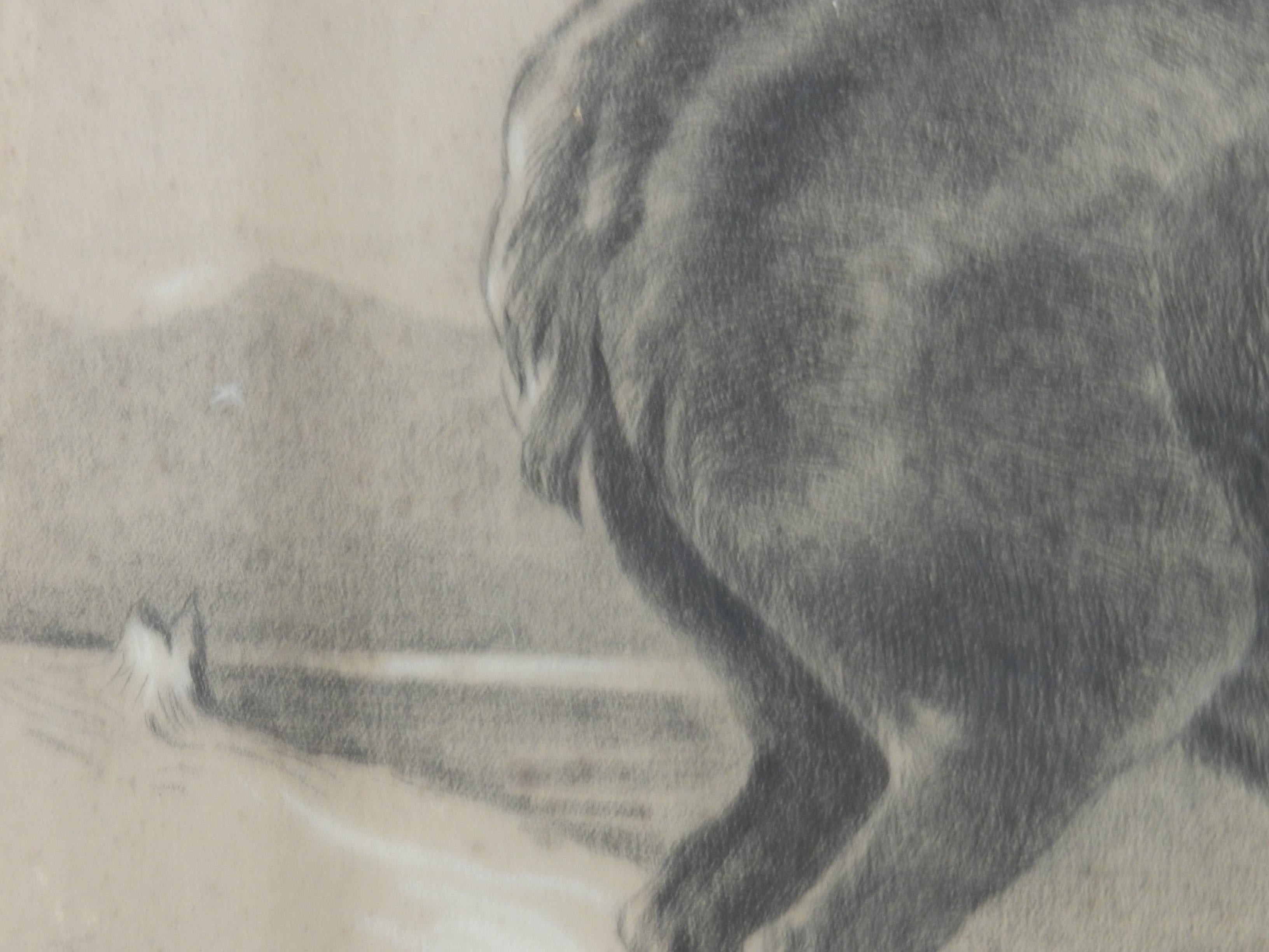 Pittura di alce del XIX secolo 1878 inglese firmata dall'artista
Firmato R Cockle 1878
Lavoro al carbone
Rimosso dal suo telaio originale 
Buono con una piega e alcuni piccoli fori dovuti alla rimozione della copertina di fondo.
Alcuni bordi