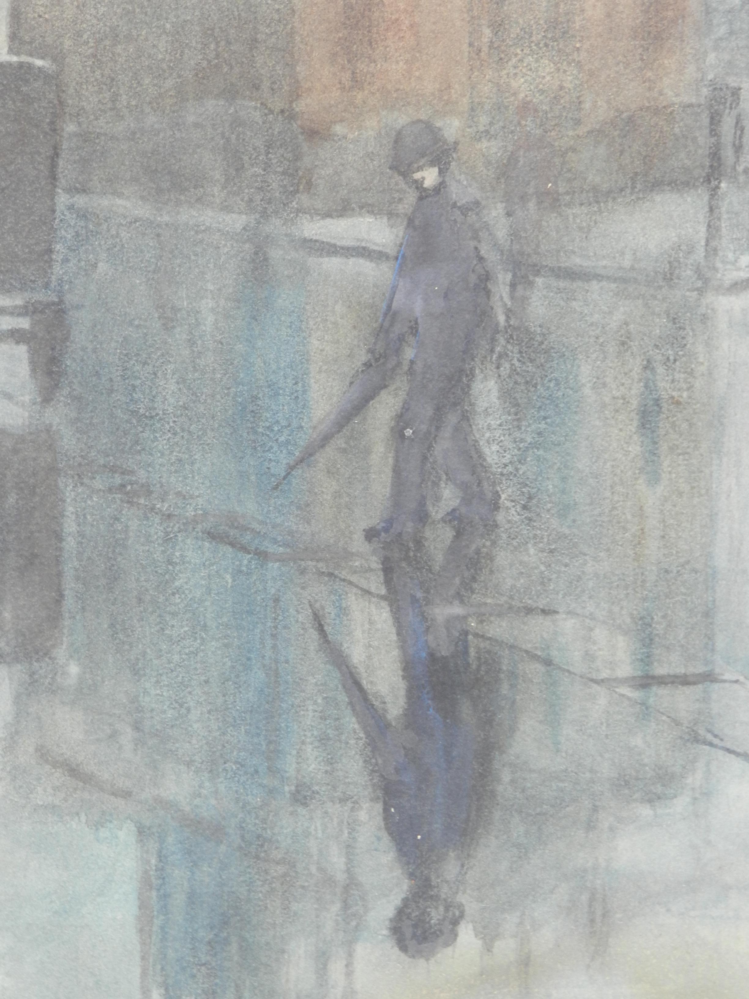 Lluvia Acuarela Firmada Rob Moore principios del siglo XX - Art de Unknown