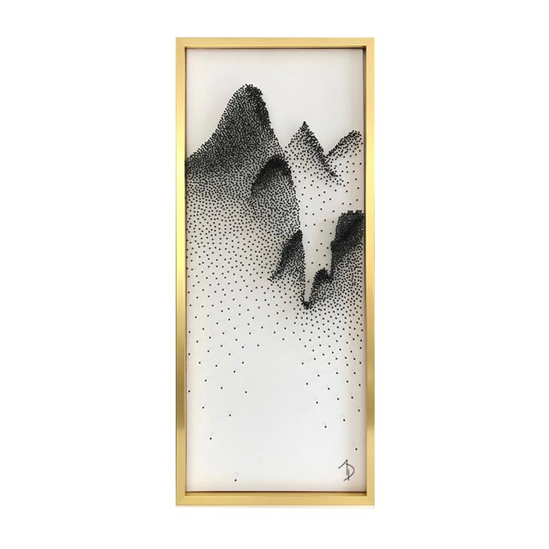 Beautiful Abstract Mountains on Unique Canvass - Mixed Media Art by Arozarena De La Fuente