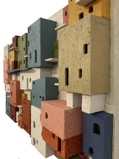Colorful 3D Wall Art Town