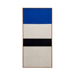 Warm textile black and blue abstract piece