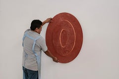 Beautiful handmade claylike piece with warm light