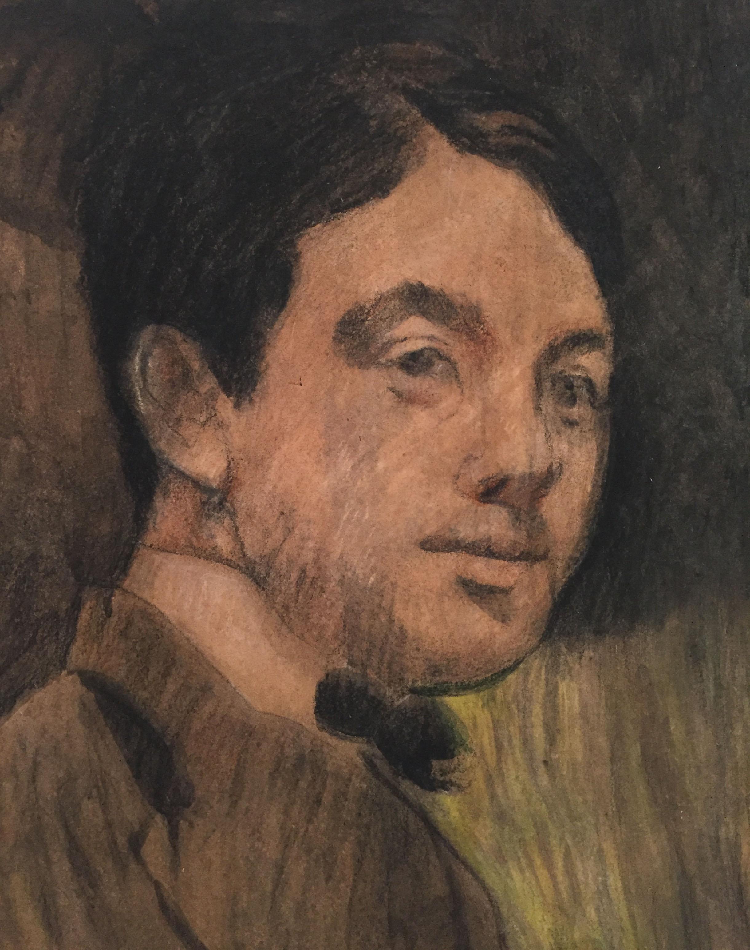 Albert Besnard 'Portrait' 1908 Pastel on Cardboard Impressionist Modern Art  For Sale 1