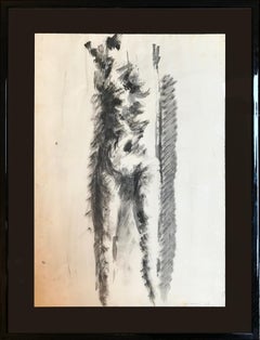 'Nude' Drawing by Vittorio Tavernari in 1957 - Black and White Ink Paper