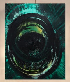 Abstraction 'Saturn's Approaching' 1969 by Renè Duvillier Oil Enamel on Canvas