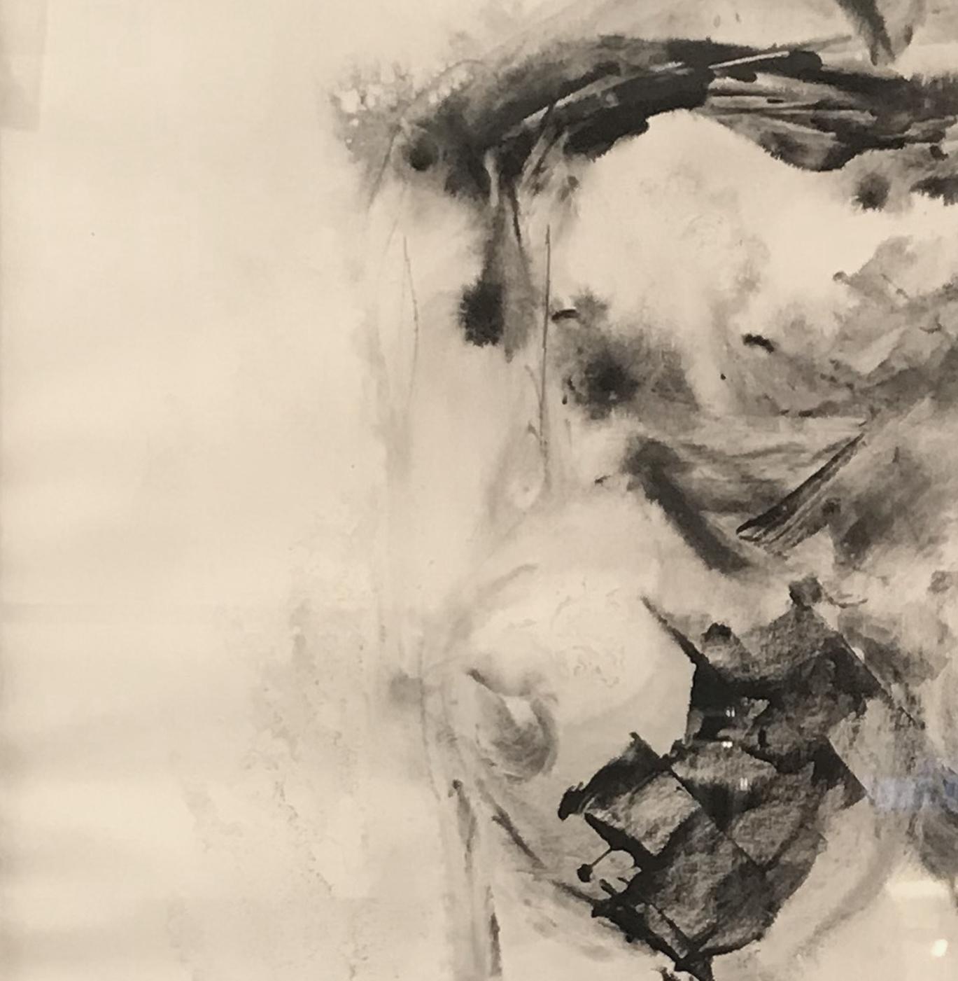 'Nude' 50's Drawing by Vittorio Tavernari 'Woman's Torso' Black White Paper For Sale 4