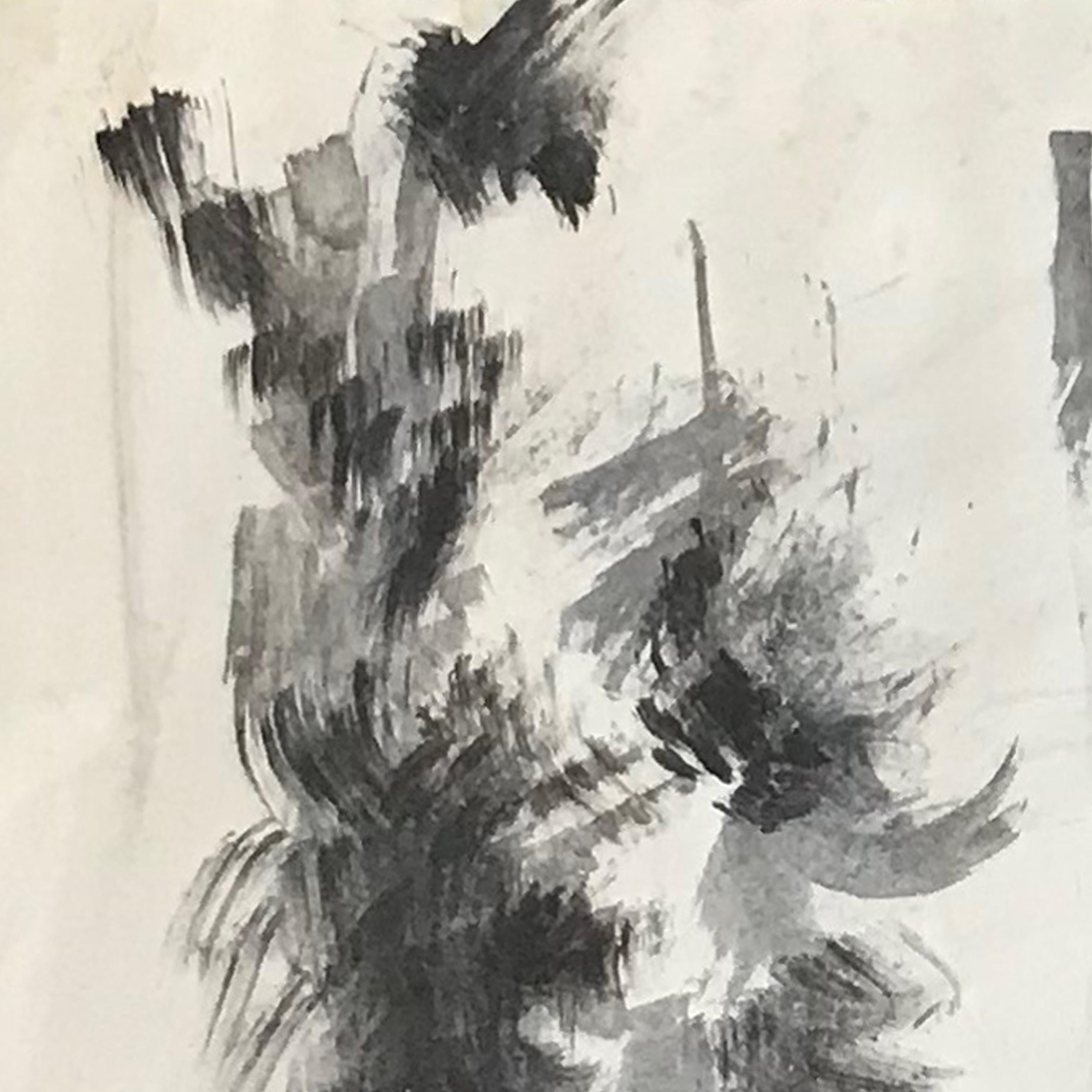 'Nude' Drawing by Vittorio Tavernari in 1957 - Black and White Ink Paper For Sale 2