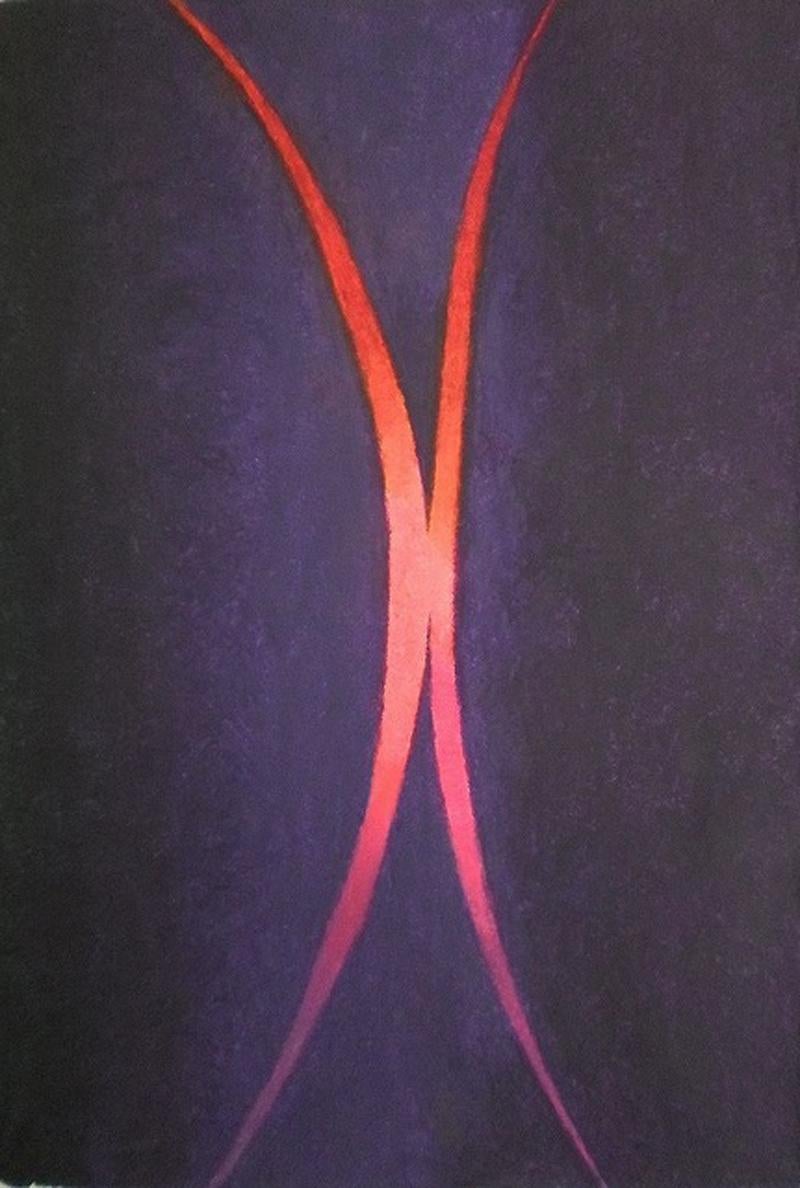 Adolphe Lechtenberg Abstract Painting - Oil Pastel on Amate Paper 2