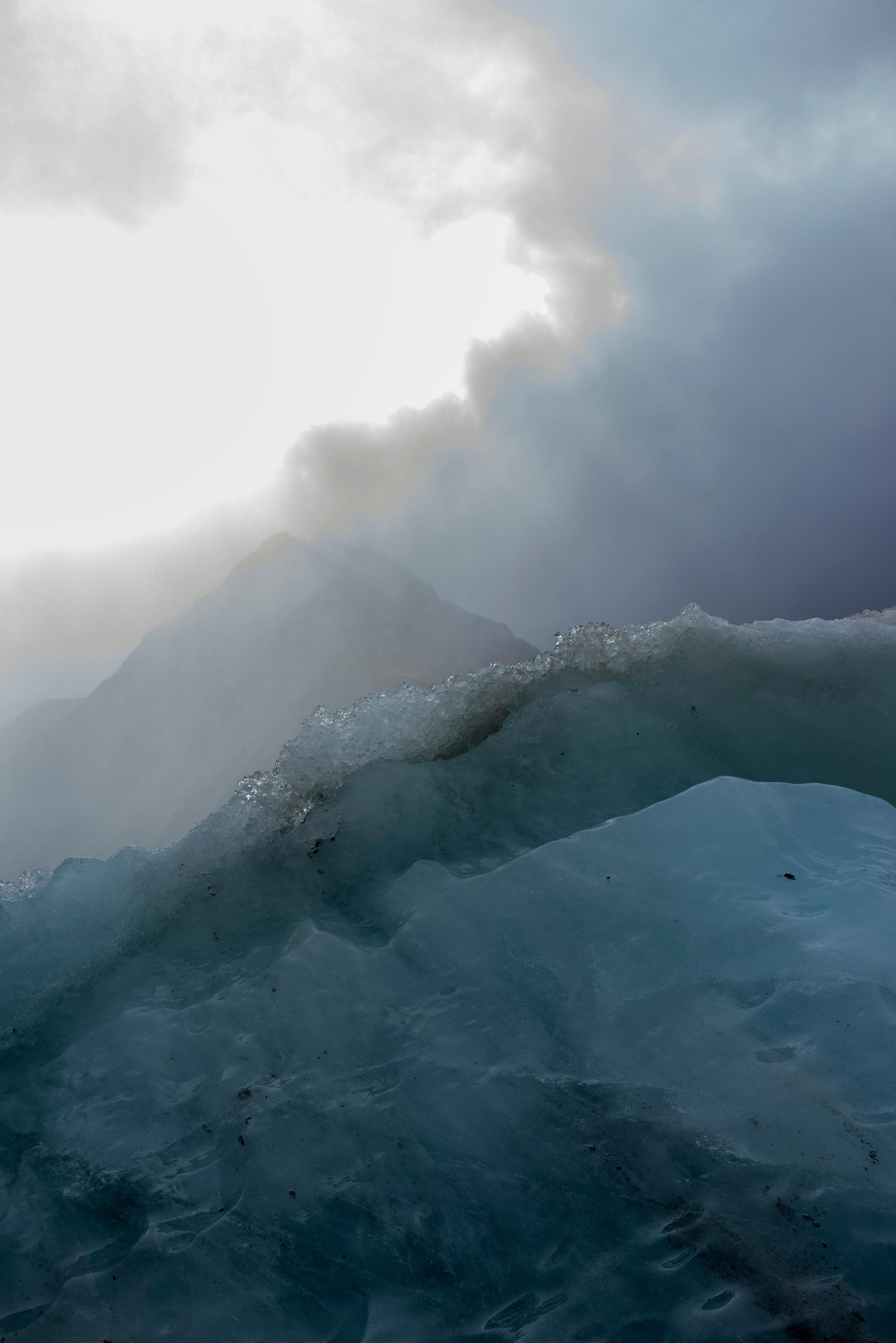 Ice Calf, Glacial Lake Below Mount Cook, New Zealand - Contemporary Photography