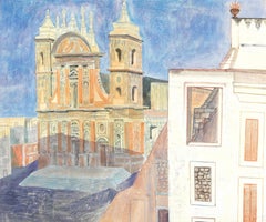 Die Kathedrale, Frascati, 1952 – Edward Bawden (Wasserfarbe)