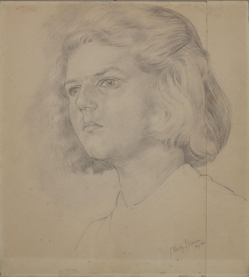 Kopf eines jungen Mädchens – Art von Stanley Spencer