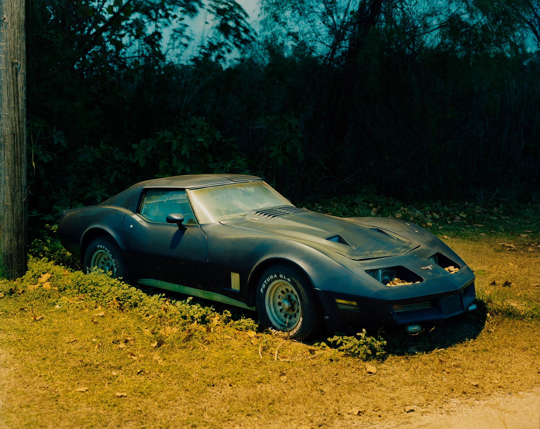 Gregory Halpern Color Photograph - Omaha Sketchbook: Blue Corvette, 2005-2018 - Contemporary American Photography